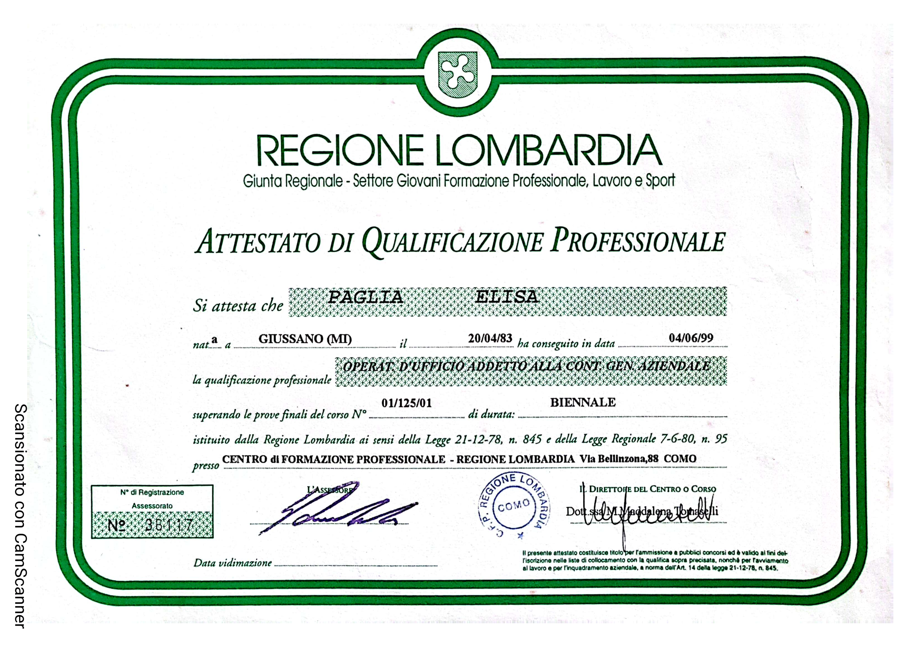 Certificazione Regione Lombardia